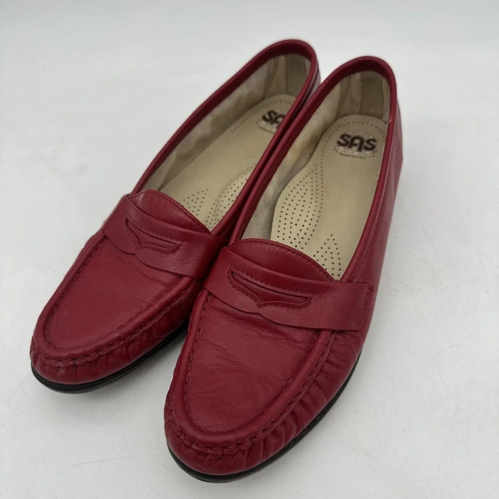 SAS Tri-pad‎ Comfort Red Leather Loafer  Size 8.5 S D2 Model 172679